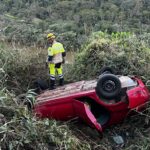 Veículo capota e cai em ribanceira de 20 metros na Estrada do Jacuí, em João Monlevade